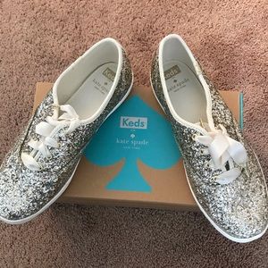 Kate Spade Platinum Glitter Keds